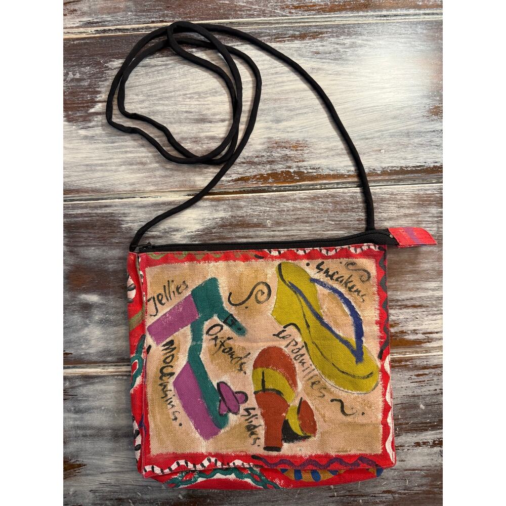 Silkscapes Hand Painted Crossbody Bag with Shoes